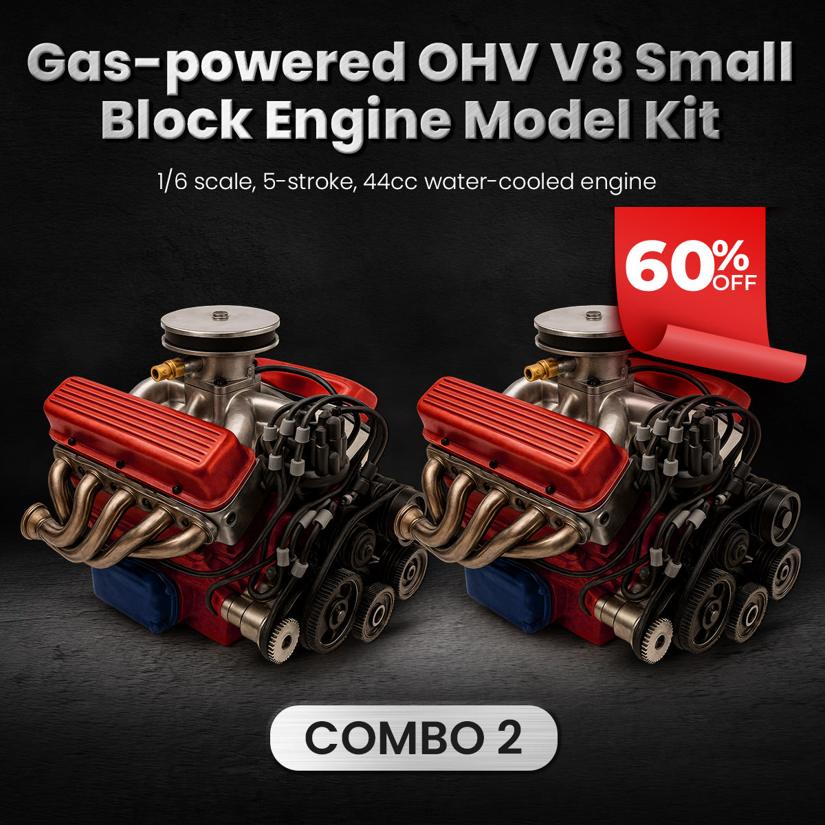 Flash Deal: 60% OFF Today ONLY🔥TLOPA® Gas-powered OHV V8 Small-Block Engine Model Kit