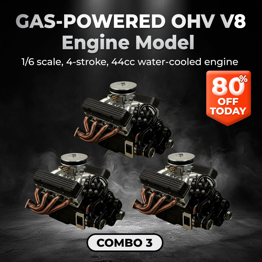 🚨Last Hours! 60% OFF + FREE SHIPPING🎉TLOPA® Gas-Powered OHV V8 Small-Block Engine Model Kits