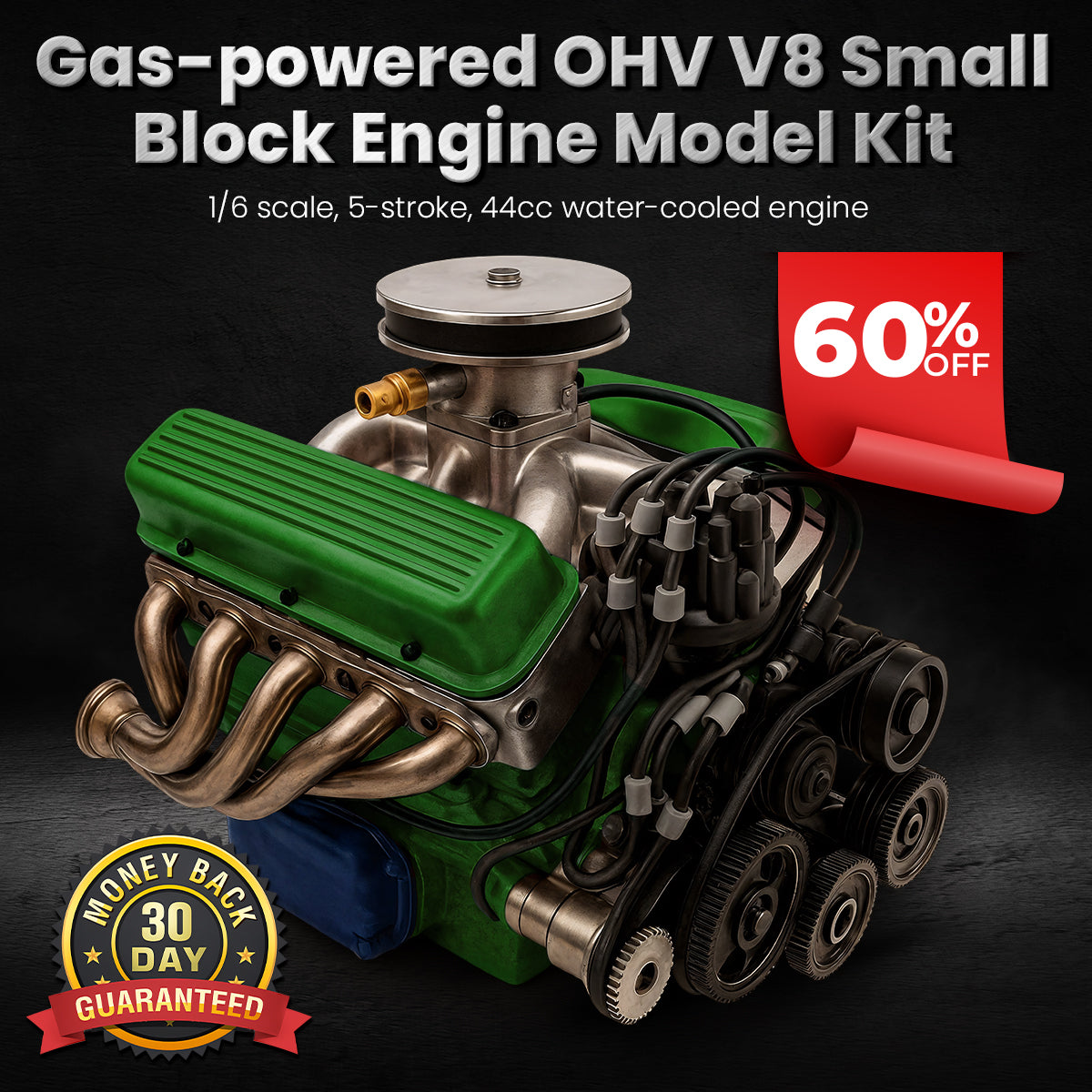 🔥Discount 70% Off 2nd Item!✨️TLOPA® Gas-powered OHV V8 Small-Block Engine Model Kit