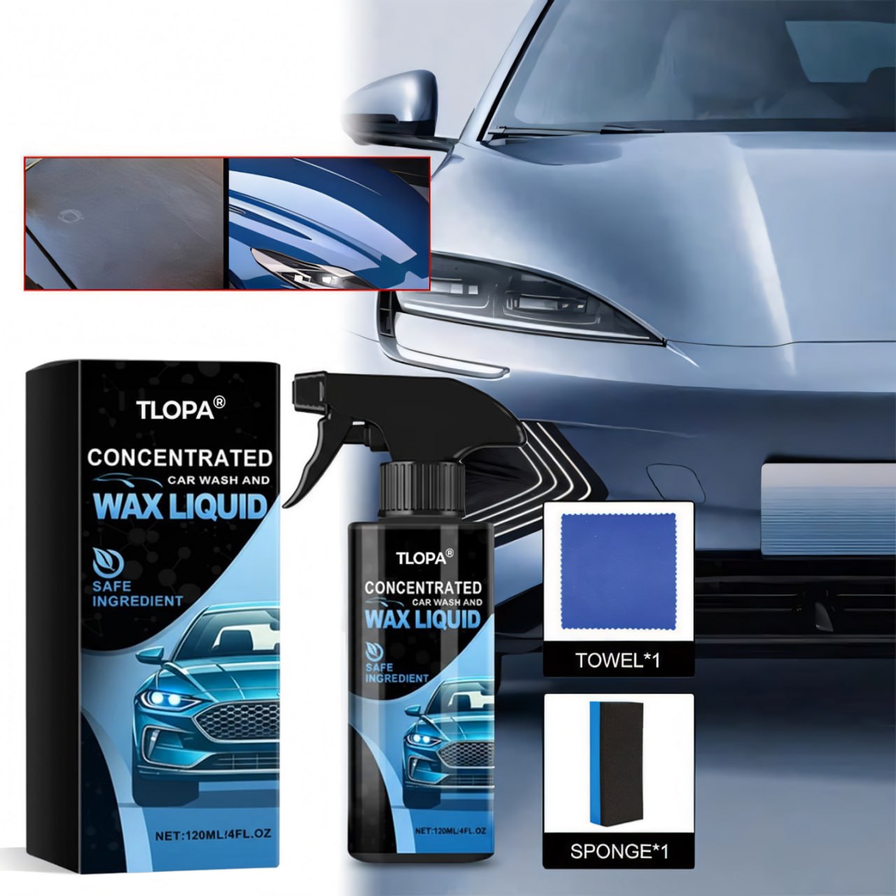 ⏰LIMITED DEAL: 60% OFF🔥TLOPA® Concentrated Car Wash and Wax Liquid