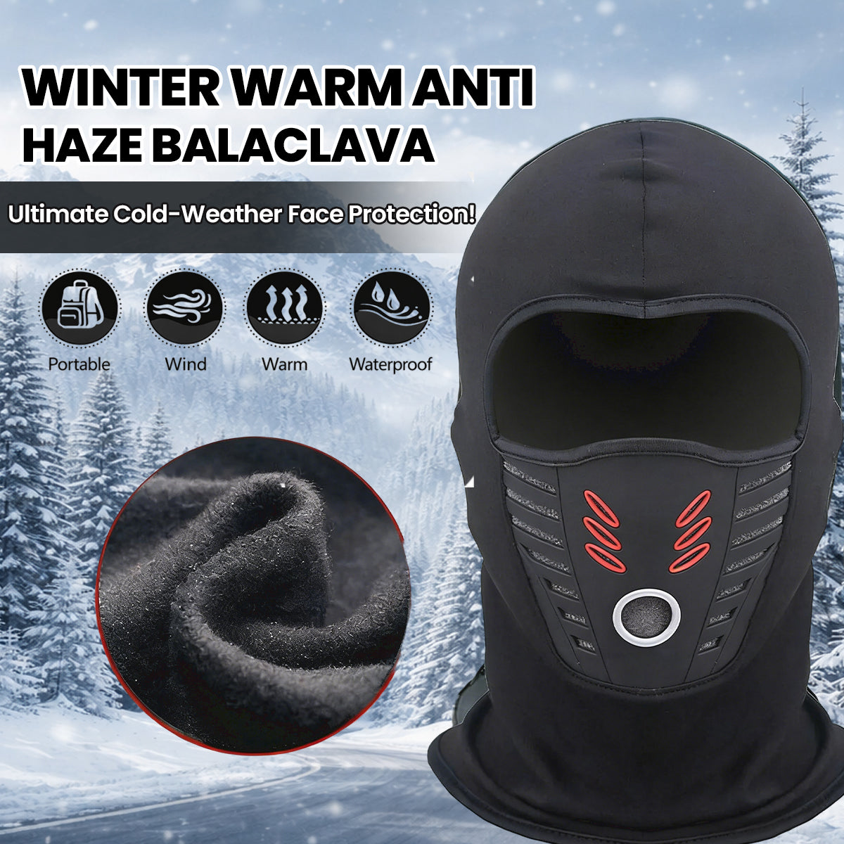 Winter Warm Anti-Haze Balaclava Full Face Mask