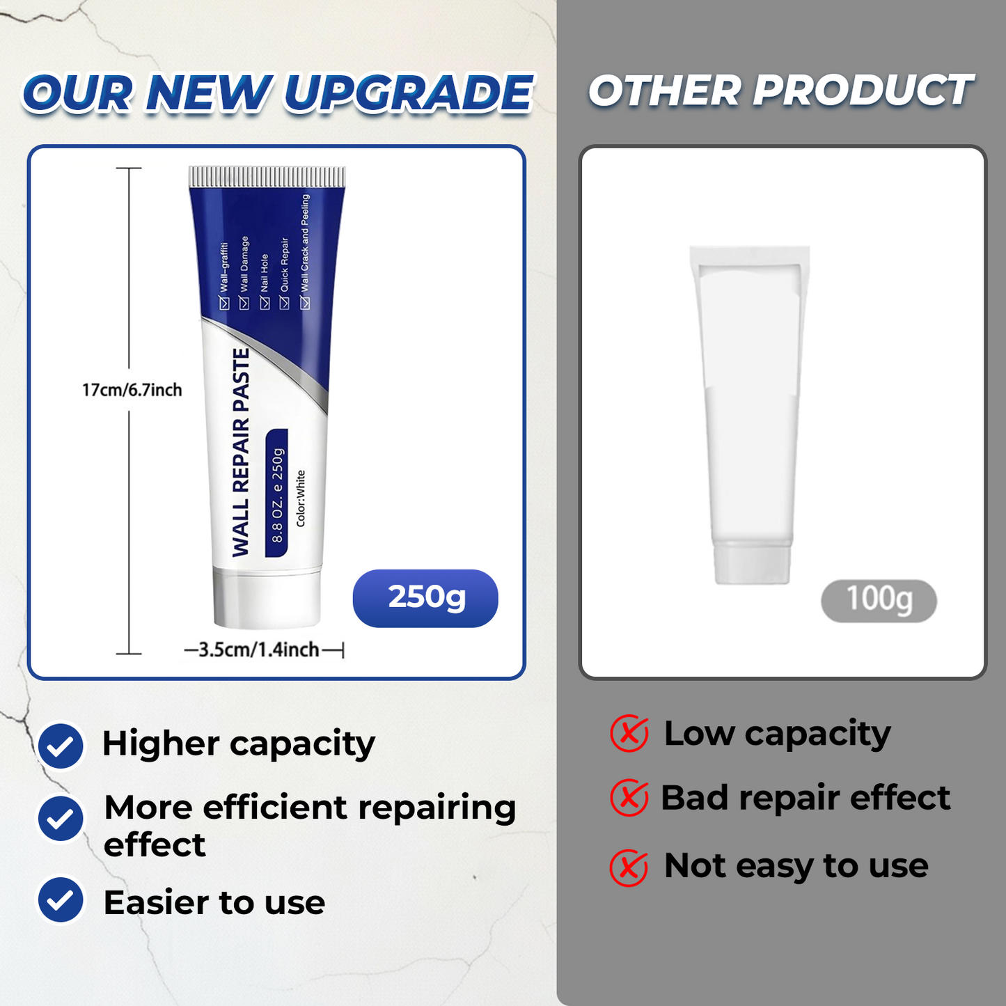 🔥FLASH SALE: 60% OFF + FREESHIPPING🔥Wall Repair Paste 🏆x10 Stronger Hold