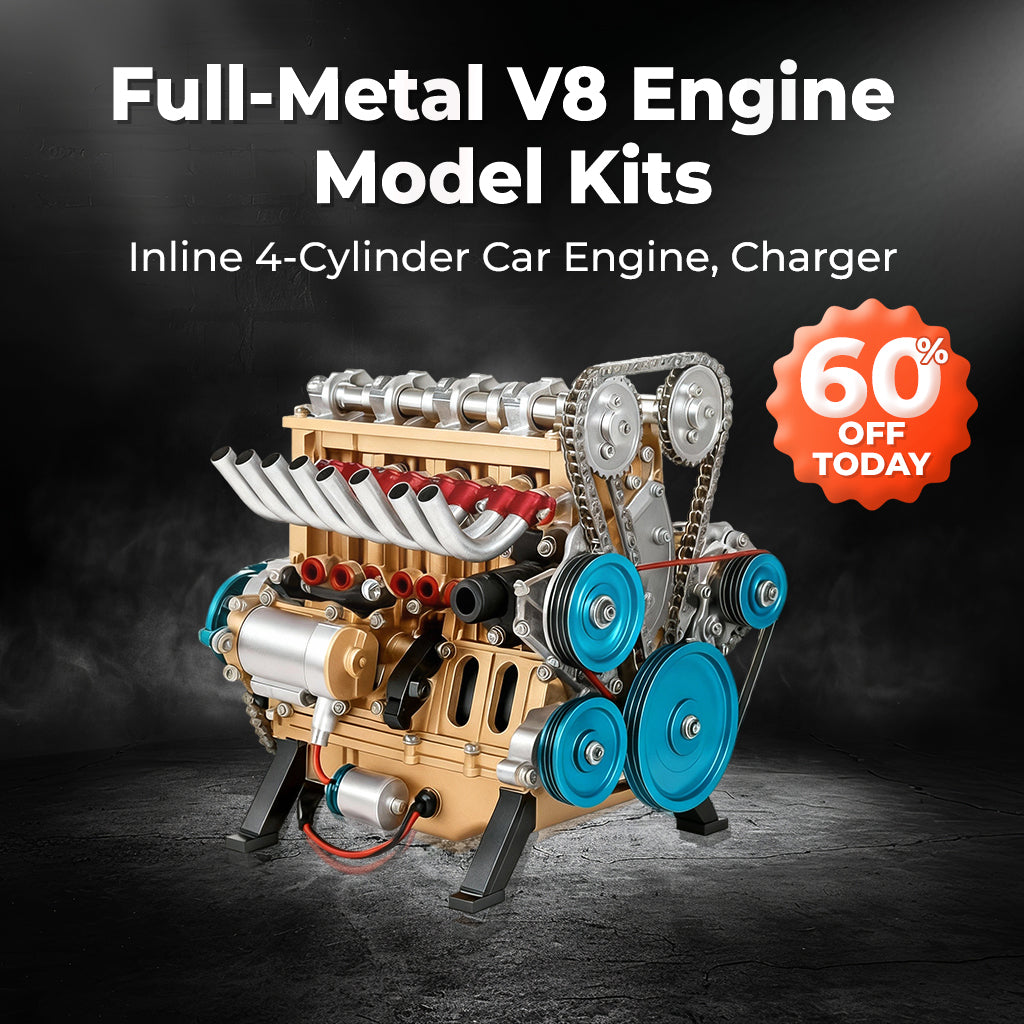 🎉Last Day Promotion 60% OFF + FREESHIPPING🔥TLOPA® Full-Metal V8 Engine Model Kits