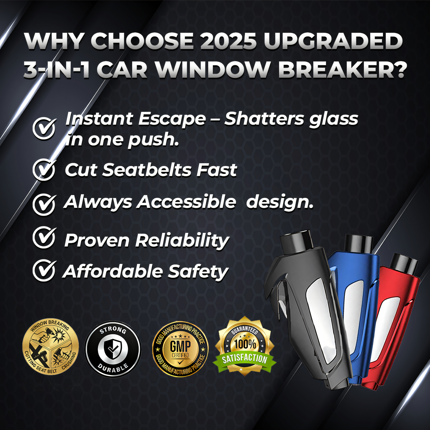 🔥LIMITED SALE 60%OFF🔥 Tlopa® 3-in-1 Car Window Breaker