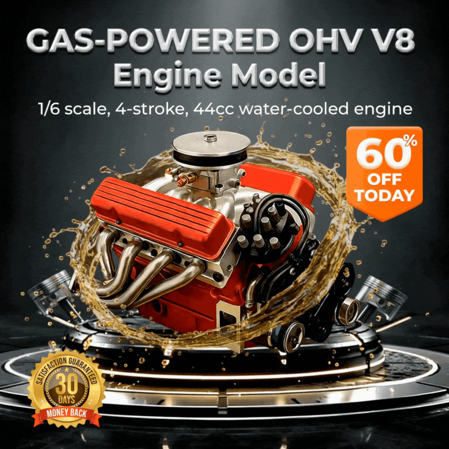 🎉Last Day Promotion 60% OFF + FREESHIPPING🔥TLOPA® Gas-Powered OHV V8 Small-Block Engine Model Kits
