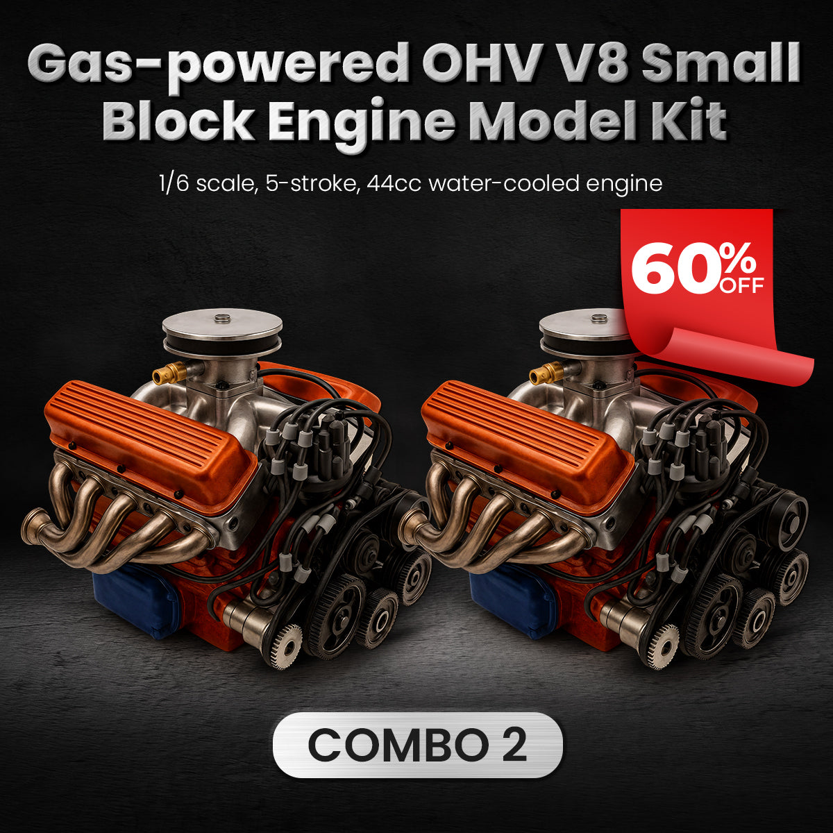 Flash Deal: 60% OFF Today ONLY🔥TLOPA® Gas-powered OHV V8 Small-Block Engine Model Kit