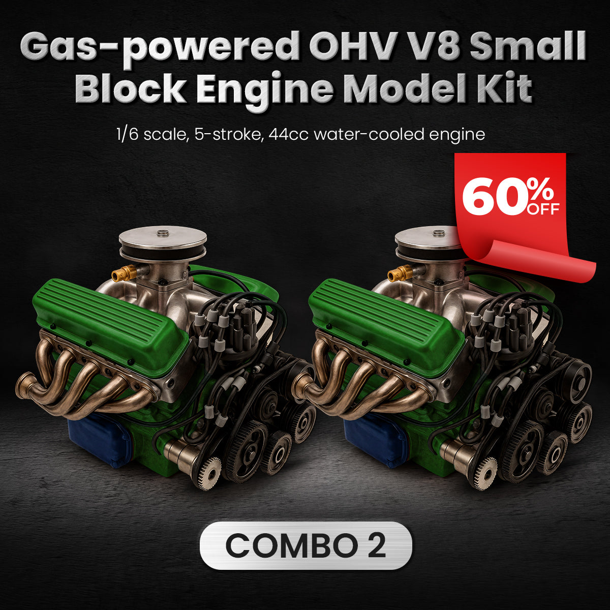 Flash Deal: 60% OFF Today ONLY🔥TLOPA® Gas-powered OHV V8 Small-Block Engine Model Kit