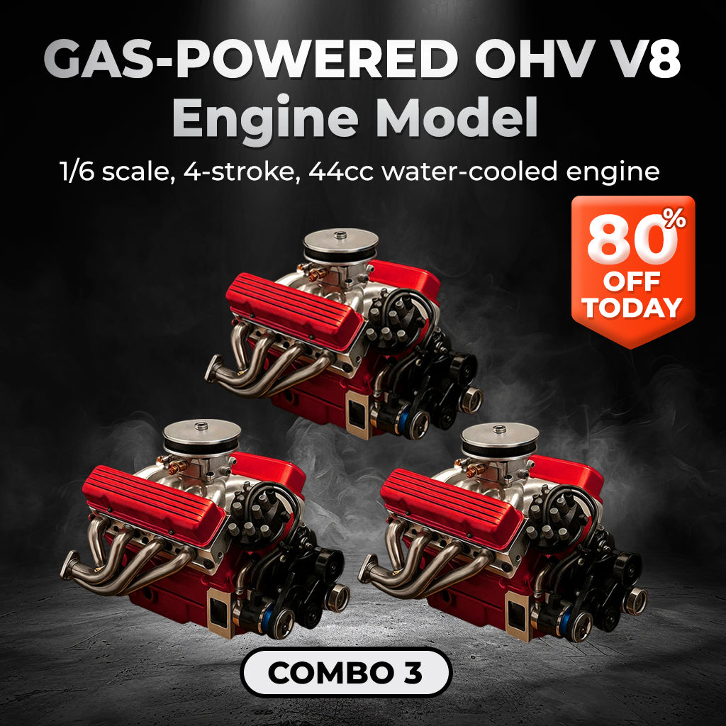🚨Last Hours! 60% OFF + FREE SHIPPING🎉TLOPA® Gas-Powered OHV V8 Small-Block Engine Model Kits