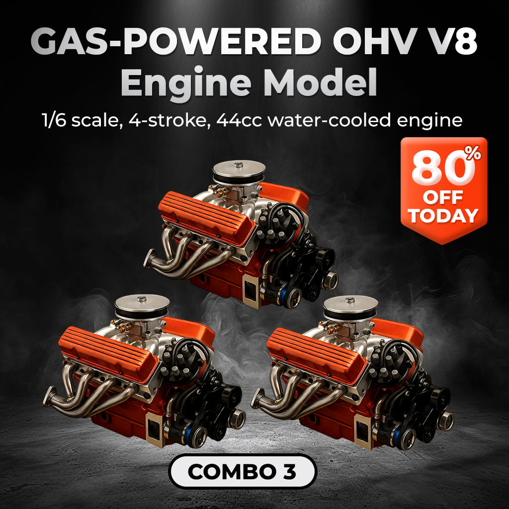 🚨Last Hours! 60% OFF + FREE SHIPPING🎉TLOPA® Gas-Powered OHV V8 Small-Block Engine Model Kits