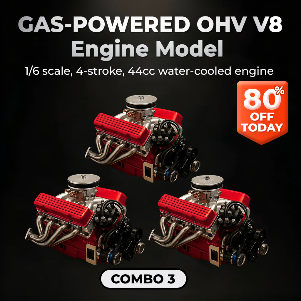 🎉Last Day Promotion 60% OFF + FREESHIPPING🔥TLOPA® Gas-Powered OHV V8 Small-Block Engine Model Kits