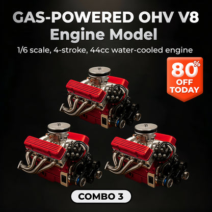 🎉Last Day Promotion 60% OFF + FREESHIPPING🔥TLOPA® Gas-Powered OHV V8 Small-Block Engine Model Kits