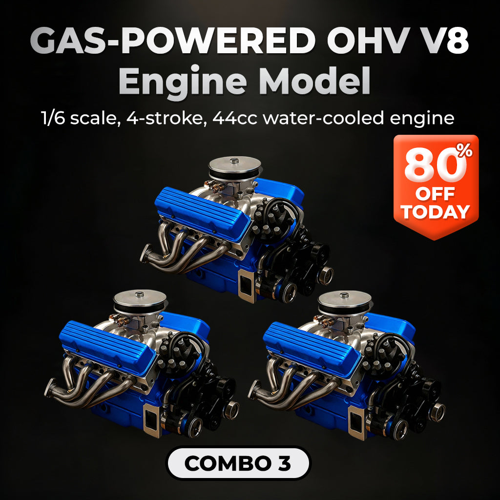 🎉Last Day Promotion 60% OFF + FREESHIPPING🔥TLOPA® Gas-Powered OHV V8 Small-Block Engine Model Kits