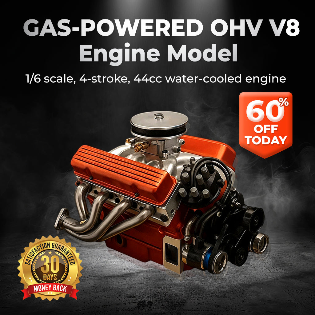 🚨Last Hours! 60% OFF + FREE SHIPPING🎉TLOPA® Gas-Powered OHV V8 Small-Block Engine Model Kits