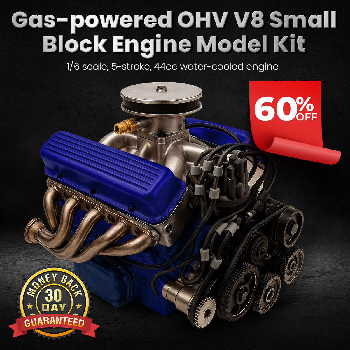 Flash Deal: 60% OFF Today ONLY🔥TLOPA® Gas-powered OHV V8 Small-Block Engine Model Kit