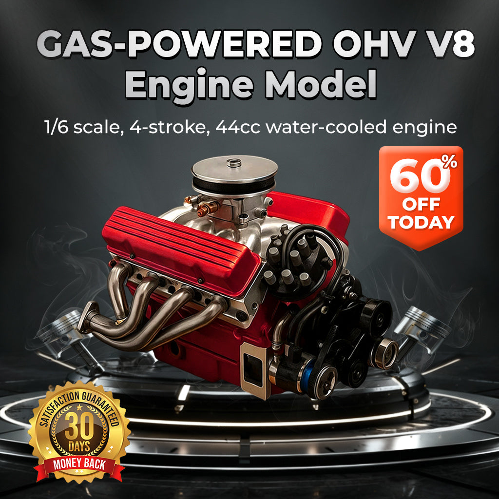 🔥FLASH SALE: 60% OFF + FREESHIPPING🔥TLOPA® Gas-Powered OHV V8 Small-Block Engine Model Kits