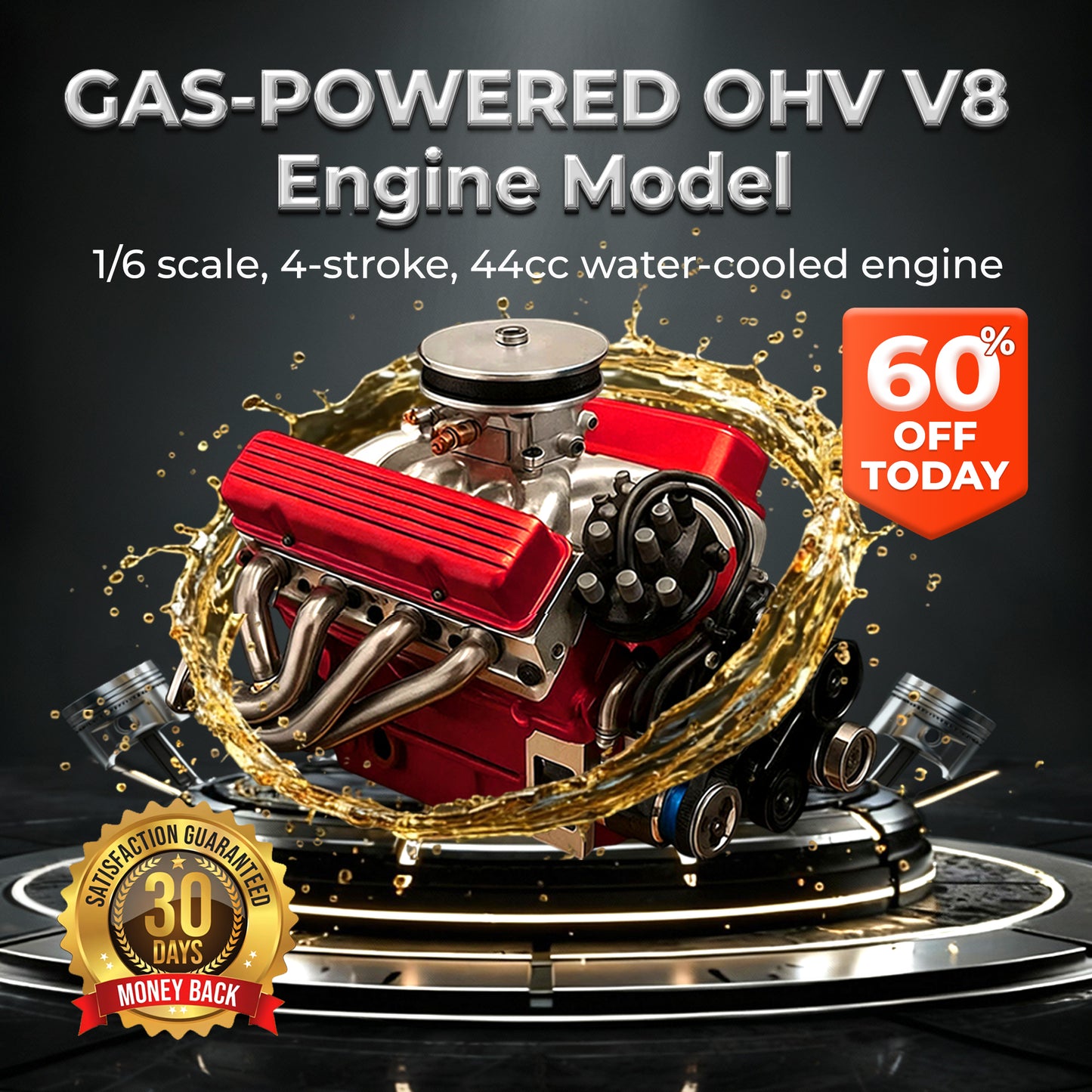 🔥FLASH SALE: 60% OFF + FREESHIPPING🔥TLOPA® Gas-Powered OHV V8 Small-Block Engine Model Kits