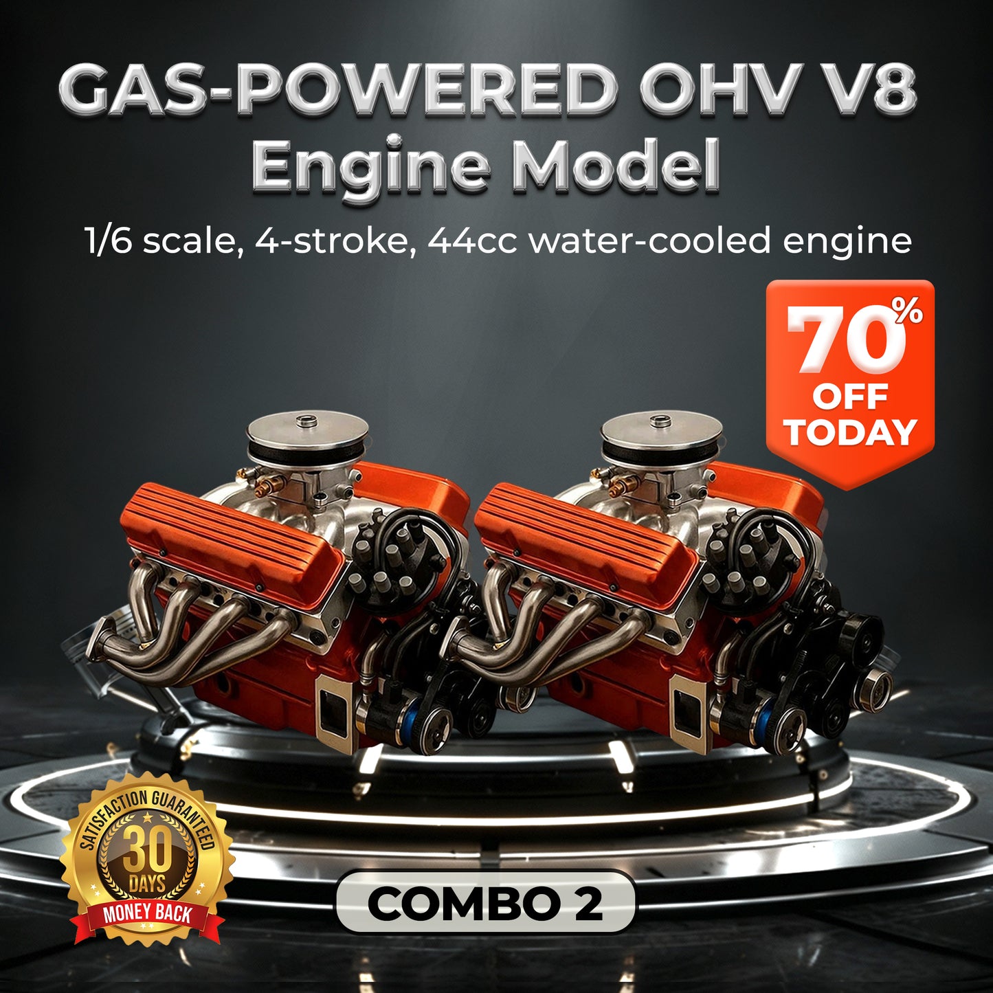 🔥FLASH SALE: 60% OFF + FREESHIPPING🔥TLOPA® Gas-Powered OHV V8 Small-Block Engine Model Kits
