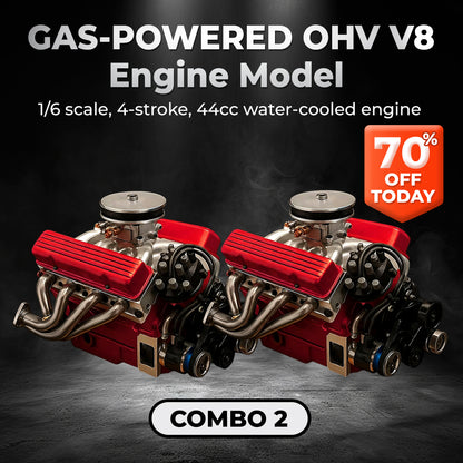 🎉Flash Deal: 60% OFF + FREESHIPPING 🔥TLOPA® Gas-powered OHV V8 Small-Block Engine Model Kit