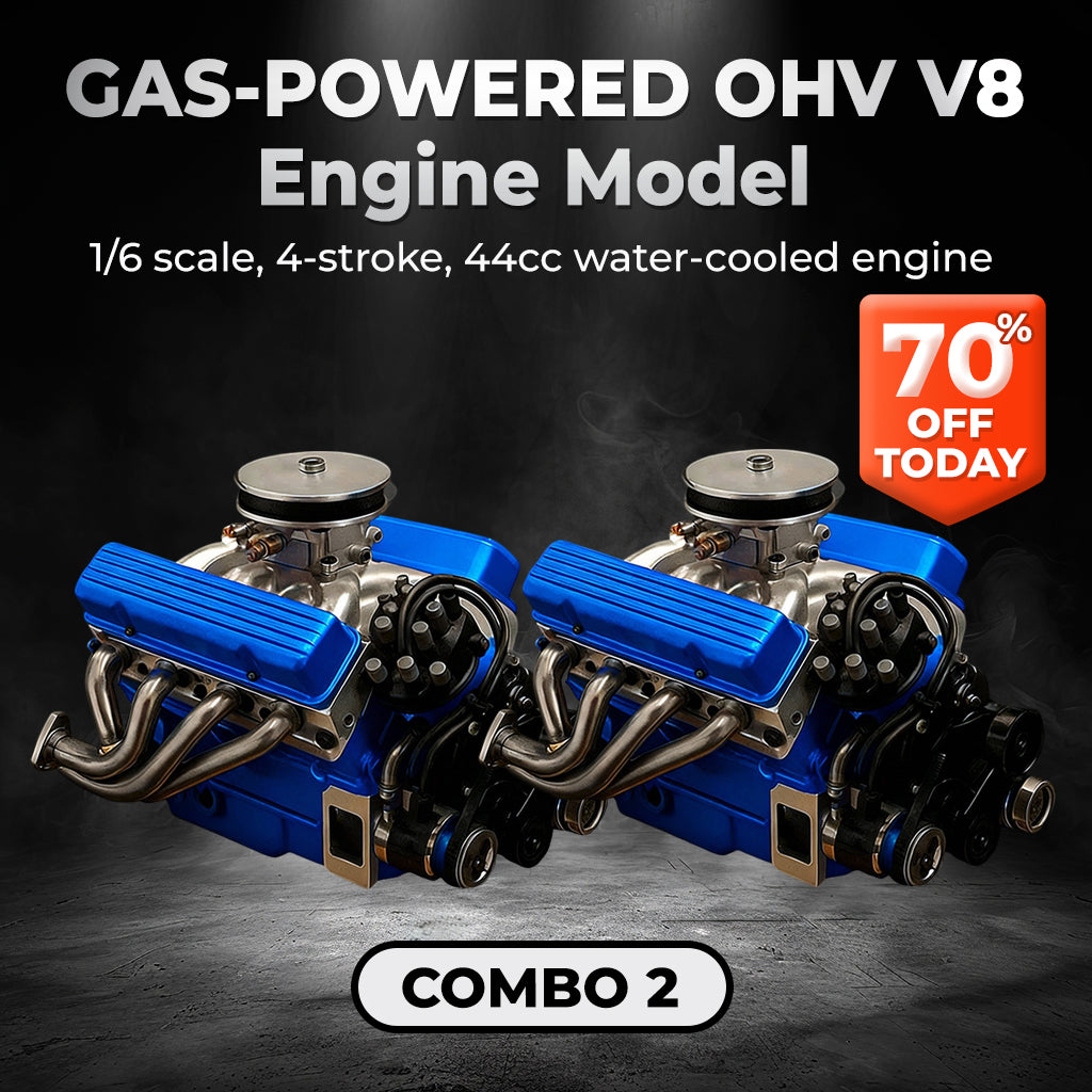 🎉Flash Deal: 60% OFF + FREESHIPPING 🔥TLOPA® Gas-powered OHV V8 Small-Block Engine Model Kit