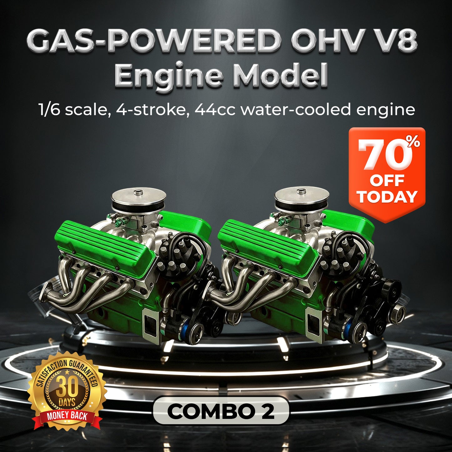 🔥FLASH SALE: 60% OFF + FREESHIPPING🔥TLOPA® Gas-Powered OHV V8 Small-Block Engine Model Kits