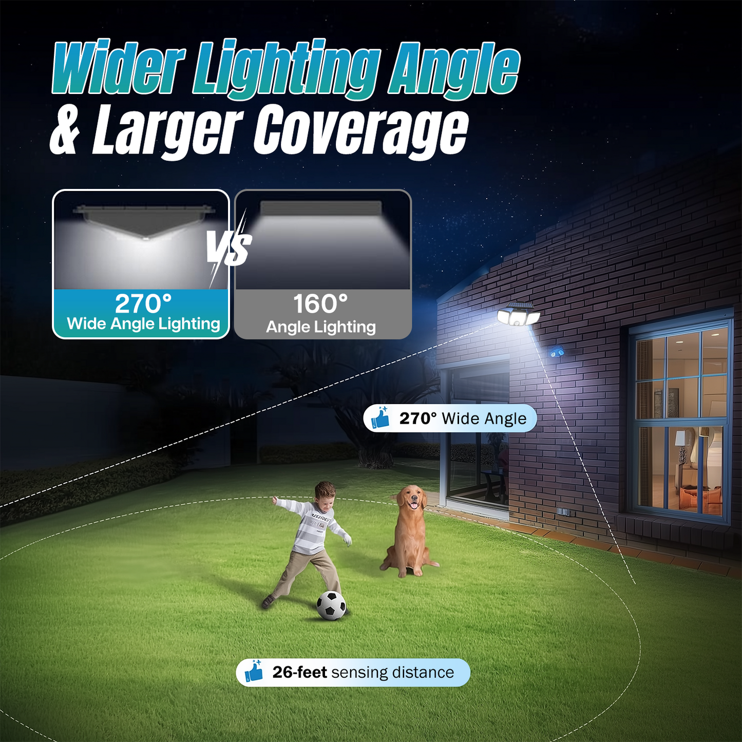Billhol® Solar Outdoor Light with PIR Motion Sensor & 3 Lighting Modes