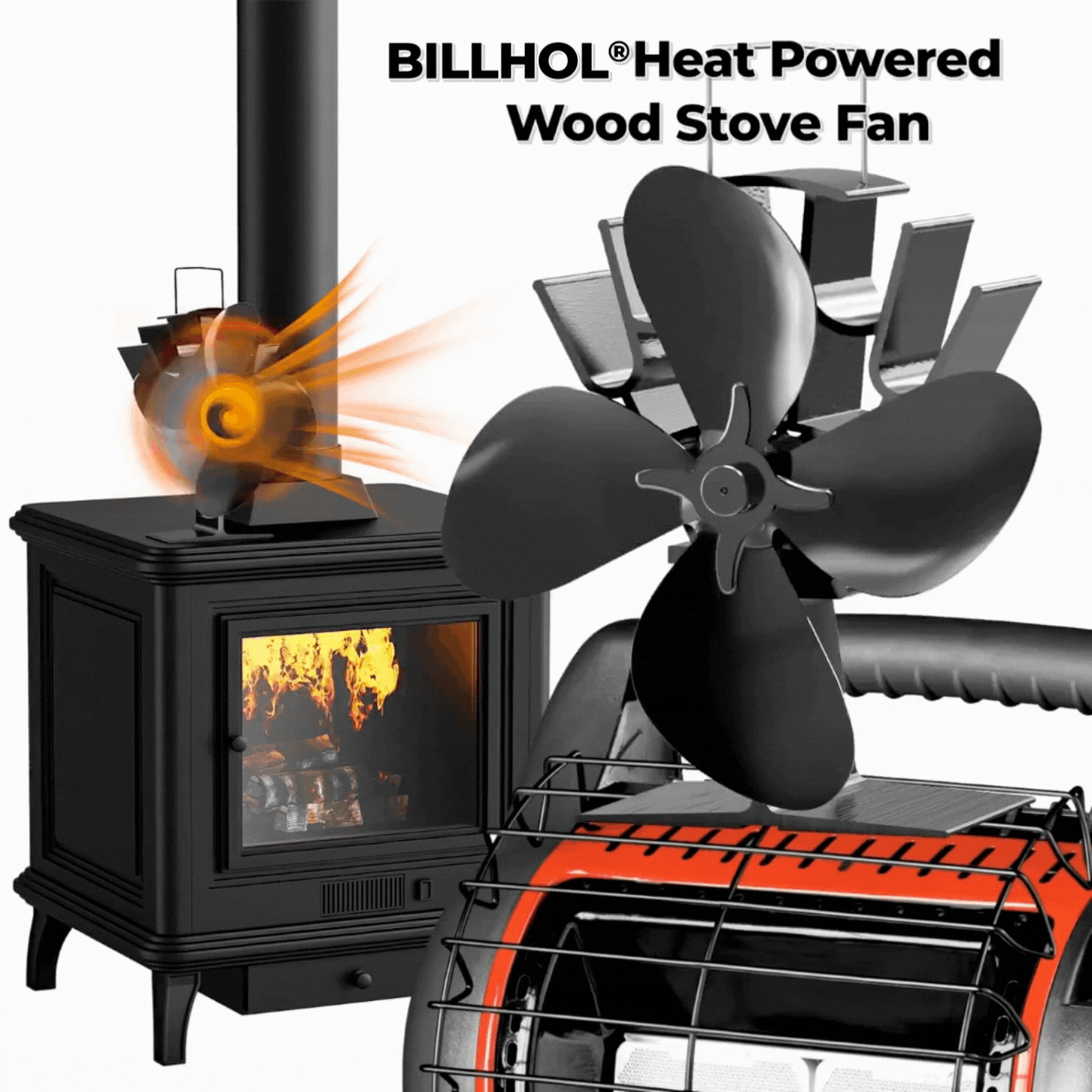 🔥 NEW YEAR SPECIAL OFFER 50% OFF🔥 Billhol® Heat Powered Wood Stove Fan ❤️‍🔥