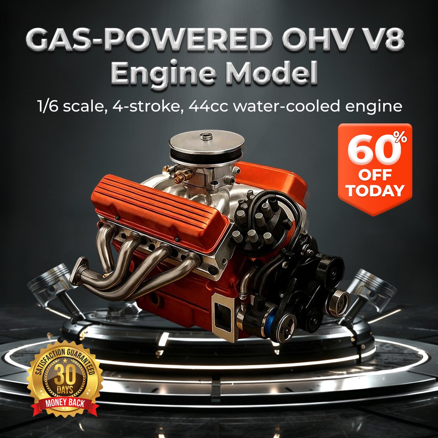 🔥FLASH SALE: 60% OFF + FREESHIPPING🔥TLOPA® Gas-Powered OHV V8 Small-Block Engine Model Kits