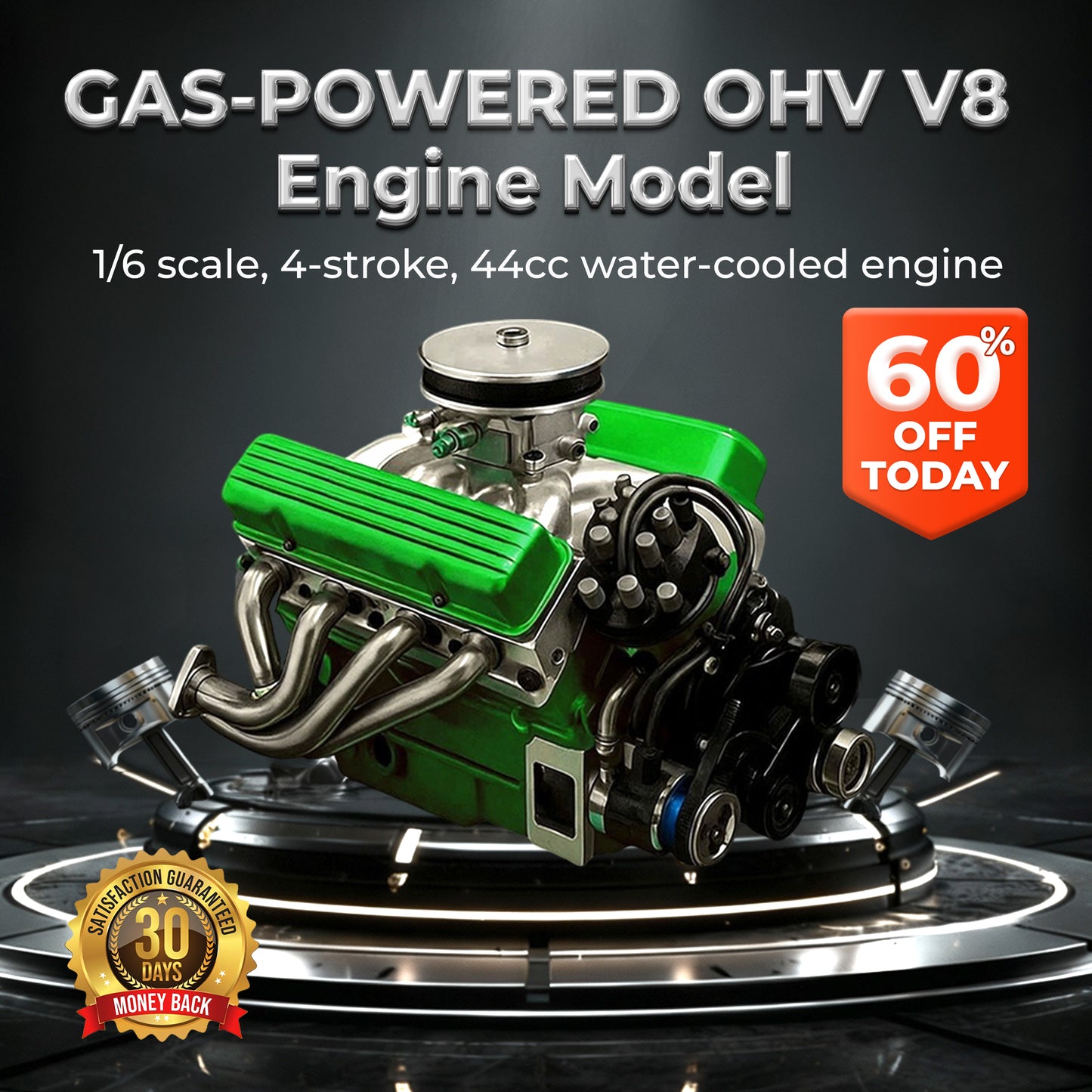 🔥FLASH SALE: 60% OFF + FREESHIPPING🔥TLOPA® Gas-Powered OHV V8 Small-Block Engine Model Kits