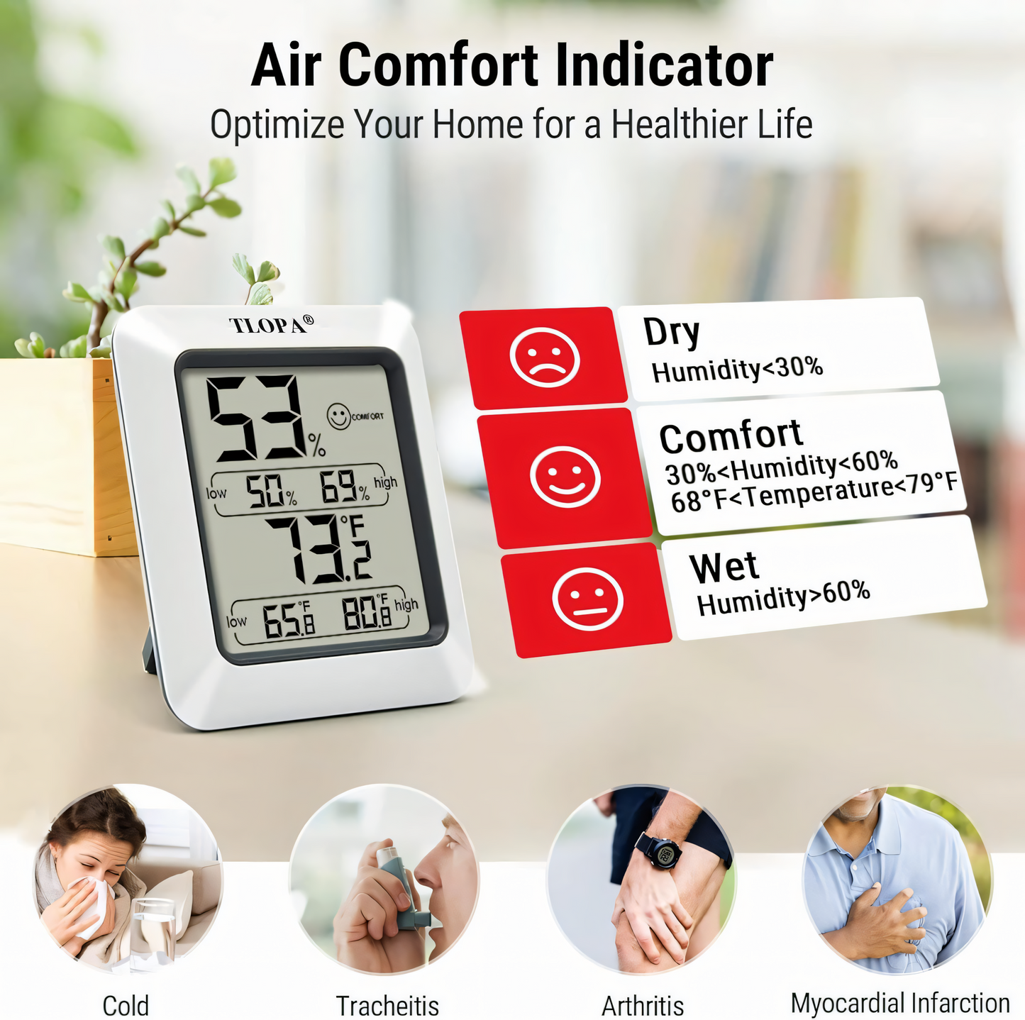 TLOPA® Digital Hygrometer Indoor Thermometer (upsell)
