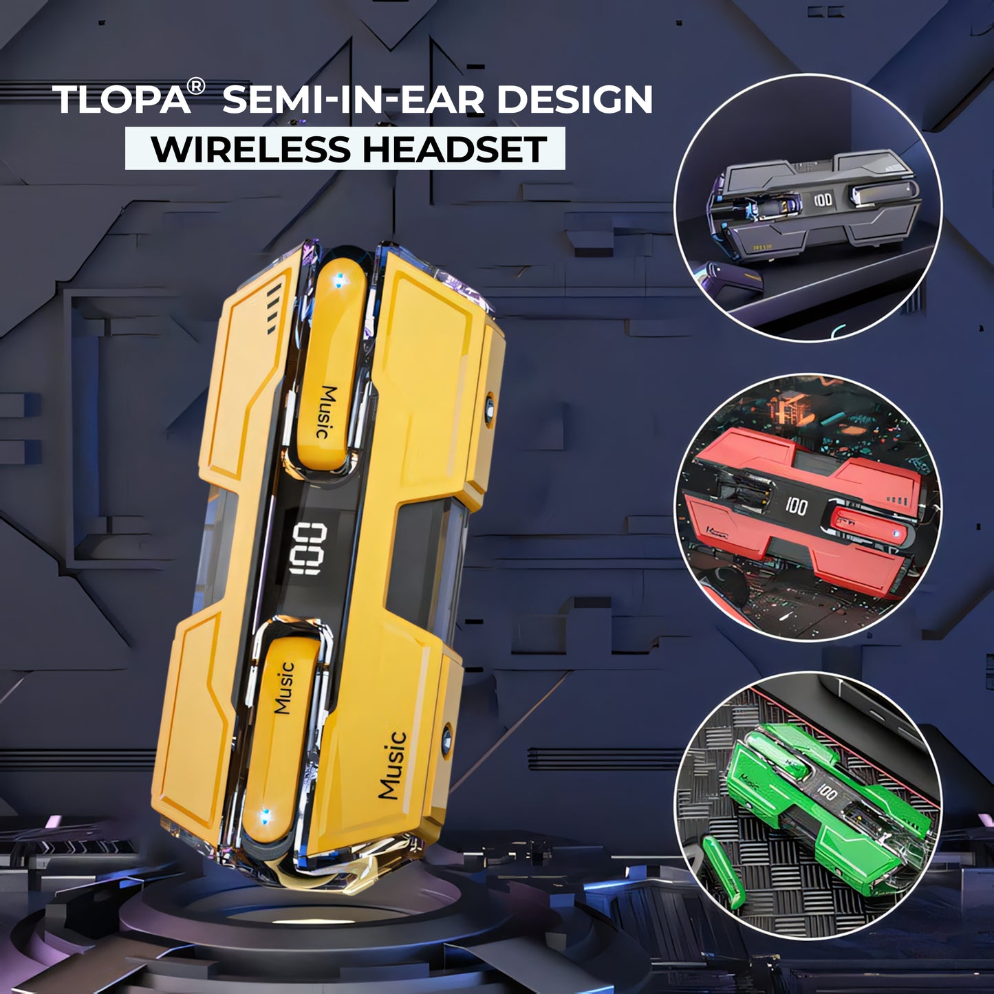 TLOPA® Semi-in-ear Design Wireless Headset 🎵 HOT DEAL 60% OFF🔥