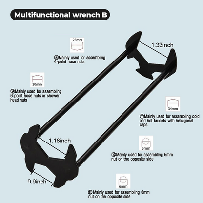 🔥FLASH SALE: 60% OFF + FREESHIPPING🔥TLOPA® Four-Jaw Hex Wrench (2PCS Set) 🌟 Universal Sink & Faucet Installer