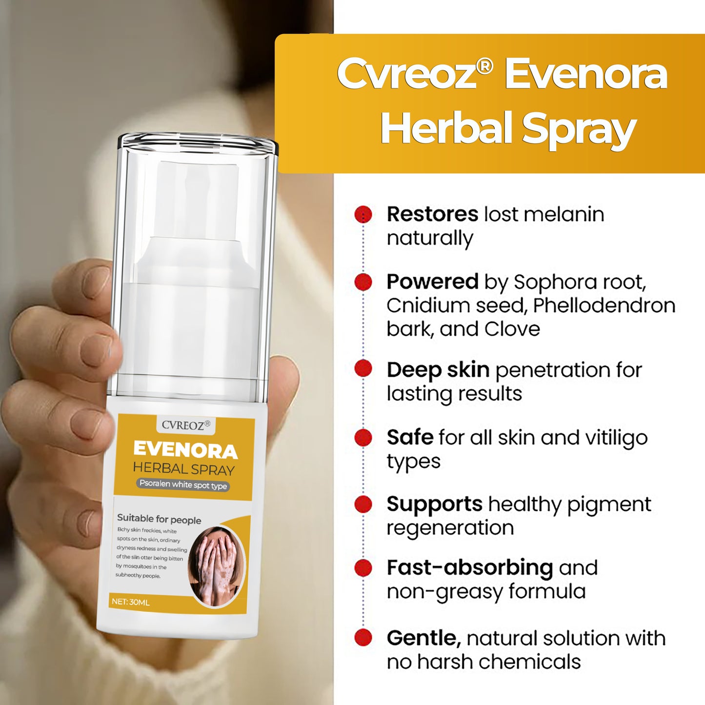 ⏰Last Day Promotion: 60% OFF🔥CVREOZ® Evenora Herbal Spray PRO