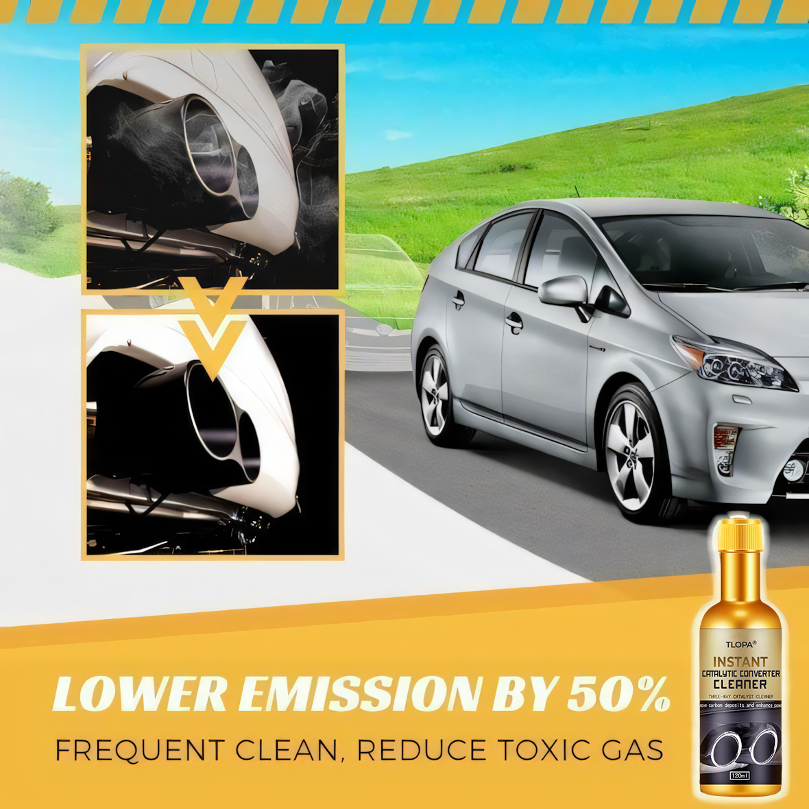 🔥EXLUSIVE OFFER: 60% OFF This Week Only! 🚗 TLOPA® Instant Catalytic Converter Cleaner