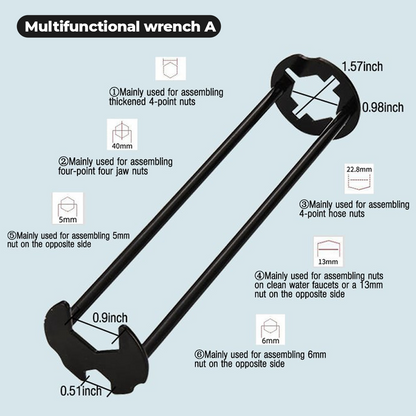 🔥FLASH SALE: 60% OFF + FREESHIPPING🔥TLOPA® Four-Jaw Hex Wrench (2PCS Set) 🌟 Universal Sink & Faucet Installer