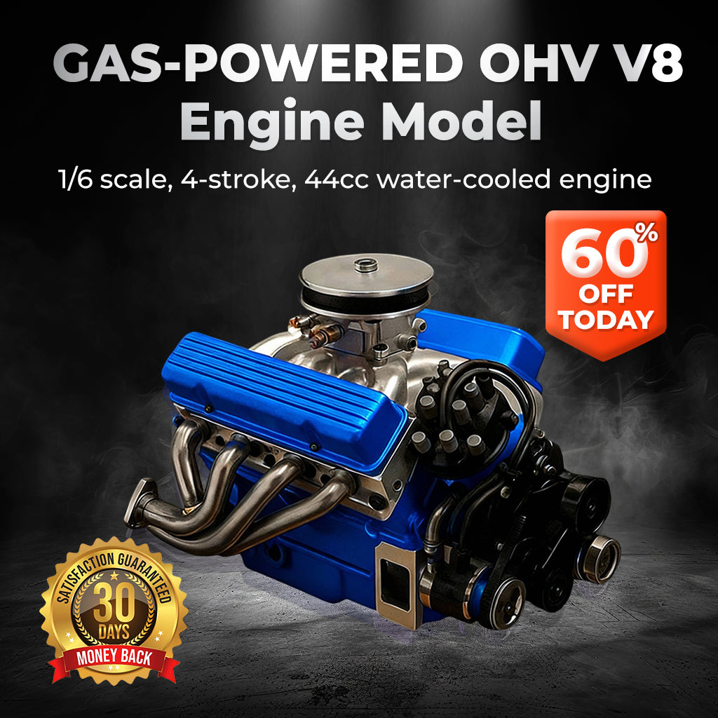 🎉Flash Deal: 60% OFF + FREESHIPPING 🔥TLOPA® Gas-powered OHV V8 Small-Block Engine Model Kit