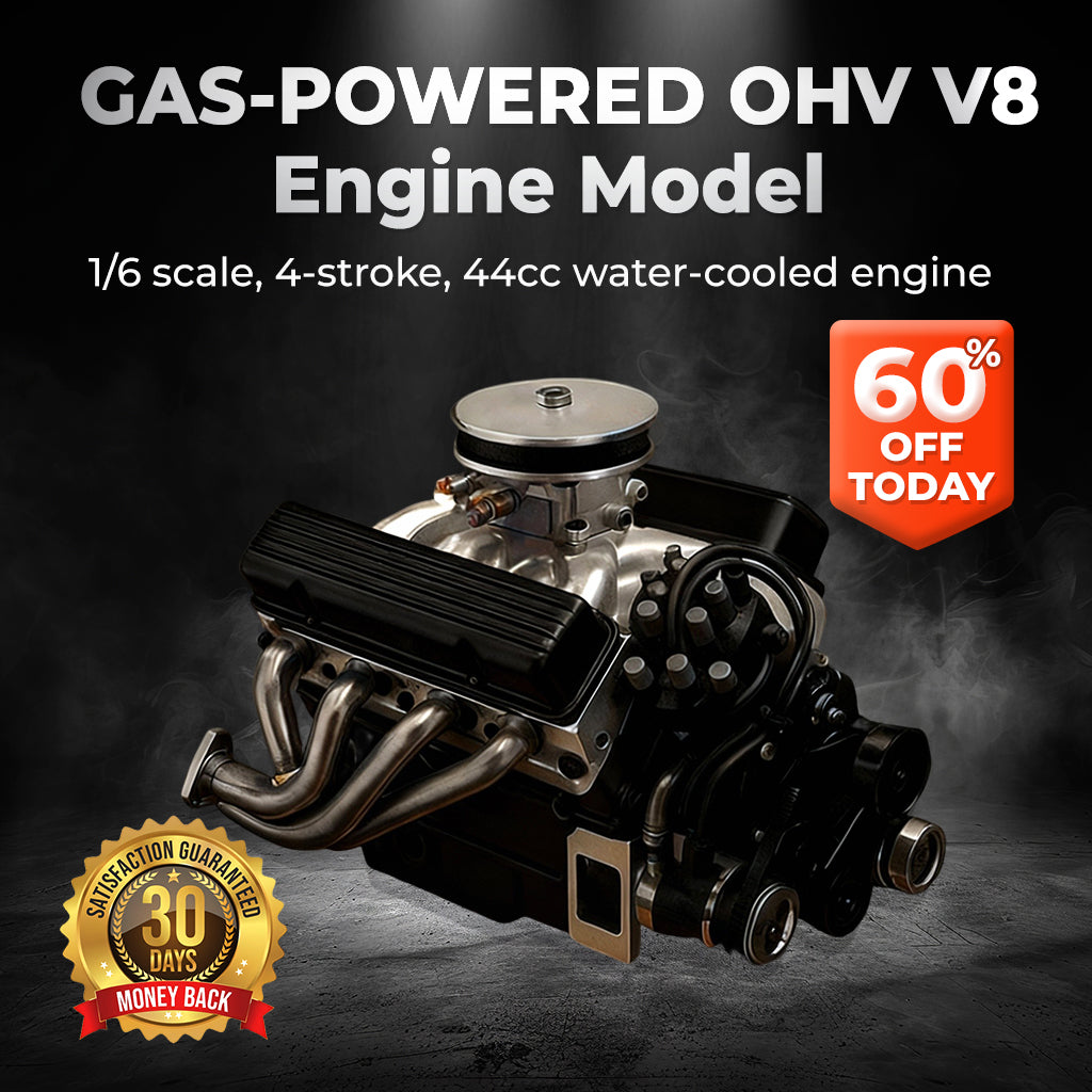 🎉Flash Deal: 60% OFF + FREESHIPPING 🔥TLOPA® Gas-powered OHV V8 Small-Block Engine Model Kit