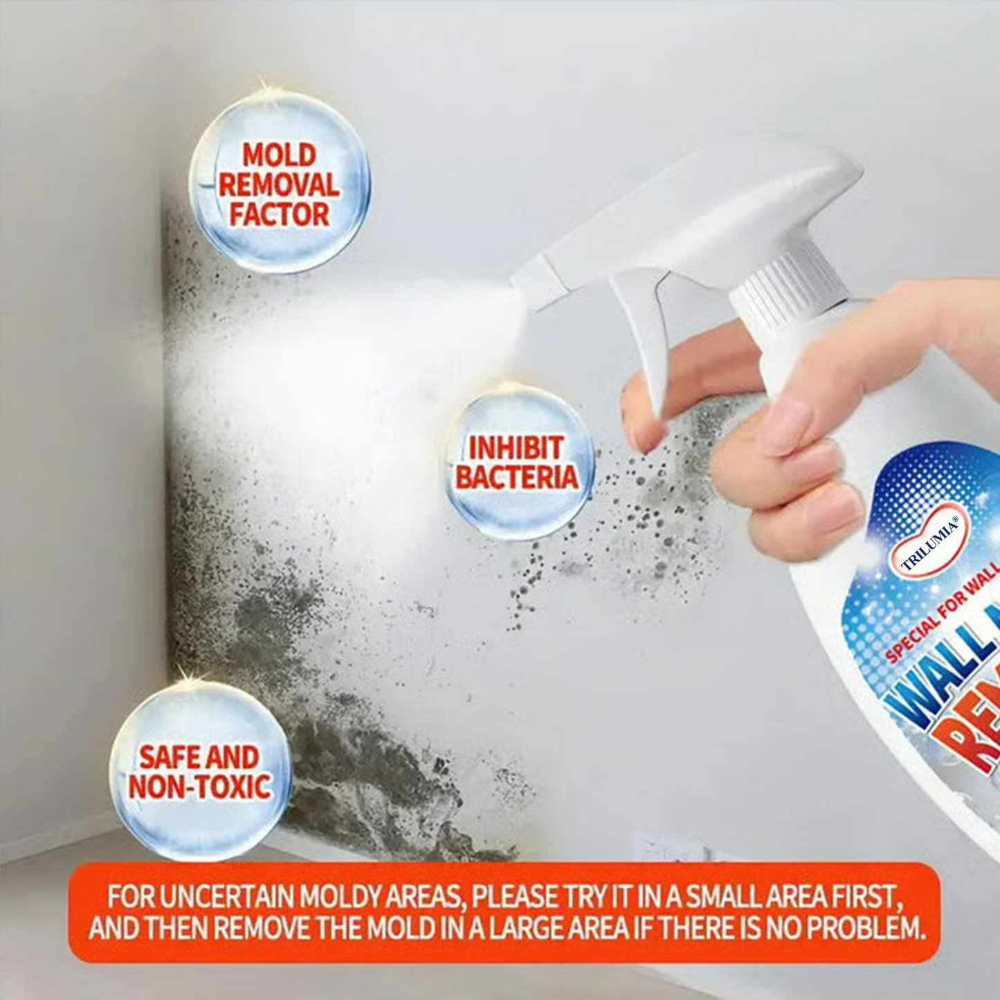 ⏰ EXCLUSIVE DEAL 60% OFF + FREE SHIPPING🔥Trilumia® Fast Acting Anti-Mold Wall Cleaner Spray