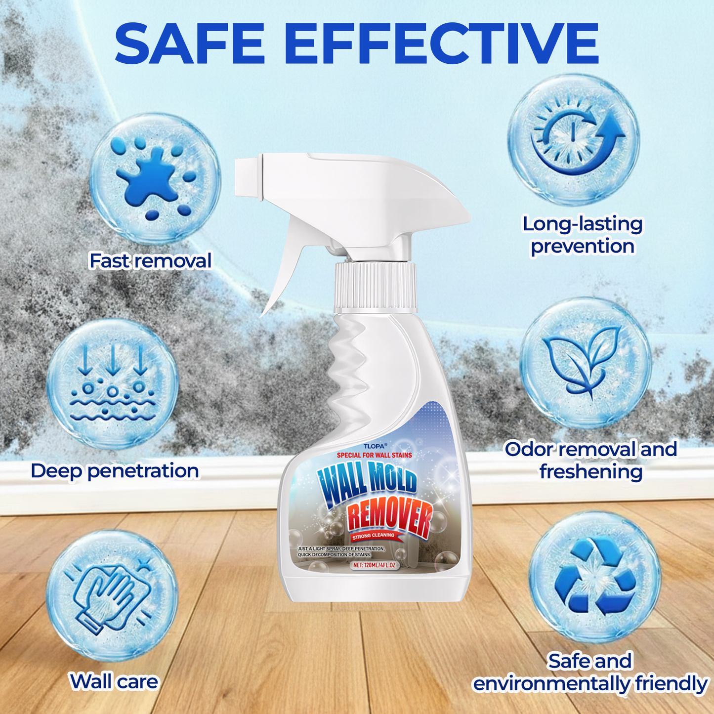 🔥NEW UPGRADED VERSION – 60% OFF 🔥TLOPA® Quick-Acting Anti-Mold Wall Cleaner Spray