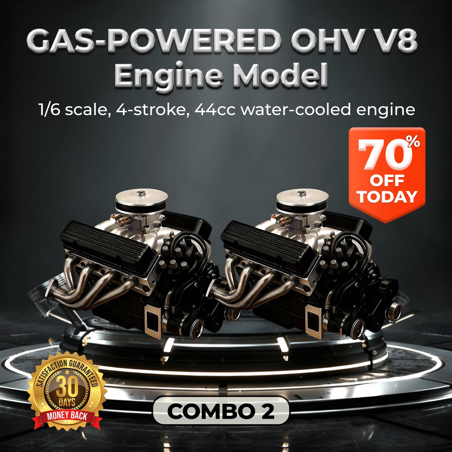 🔥FLASH SALE: 60% OFF + FREESHIPPING🔥TLOPA® Gas-Powered OHV V8 Small-Block Engine Model Kits