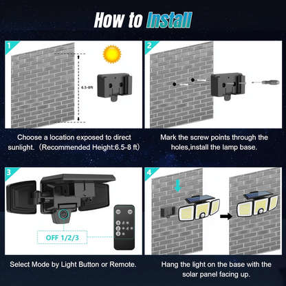 ⏰ EXCLUSIVE DEAL 60% OFF + FREE SHIPPING🔥 Billhol® Solar Outdoor Light with PIR Motion Sensor & 3 Lighting Modes