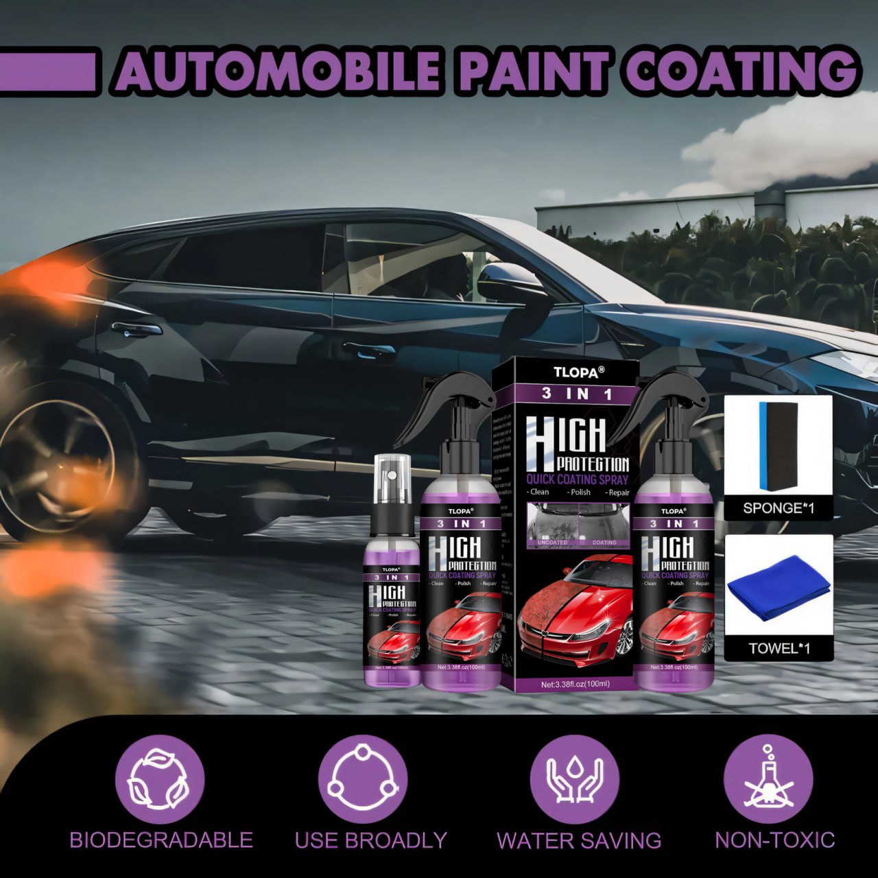 LIMITED TIME: SALE OFF 60% 🔥TLOPA® 3 IN 1 HIGH PROTECTION QUICK COATING SPRAY