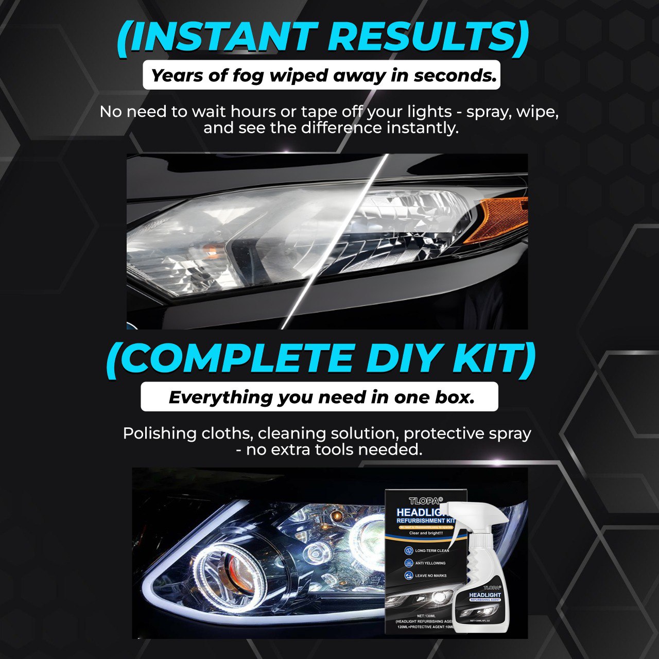 🔥NEWEST VERSION : 60% SALE OFF🔥TLOPA® Automotive Headlamp Refurbishment Kit