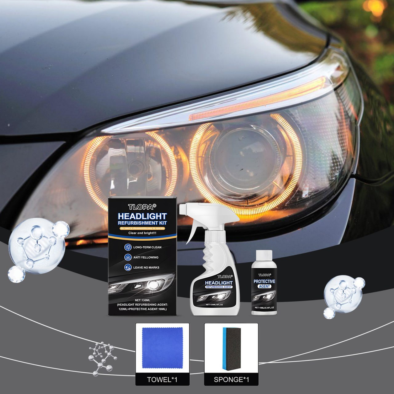 🔥NEWEST VERSION : 60% SALE OFF🔥TLOPA® Automotive Headlamp Refurbishment Kit