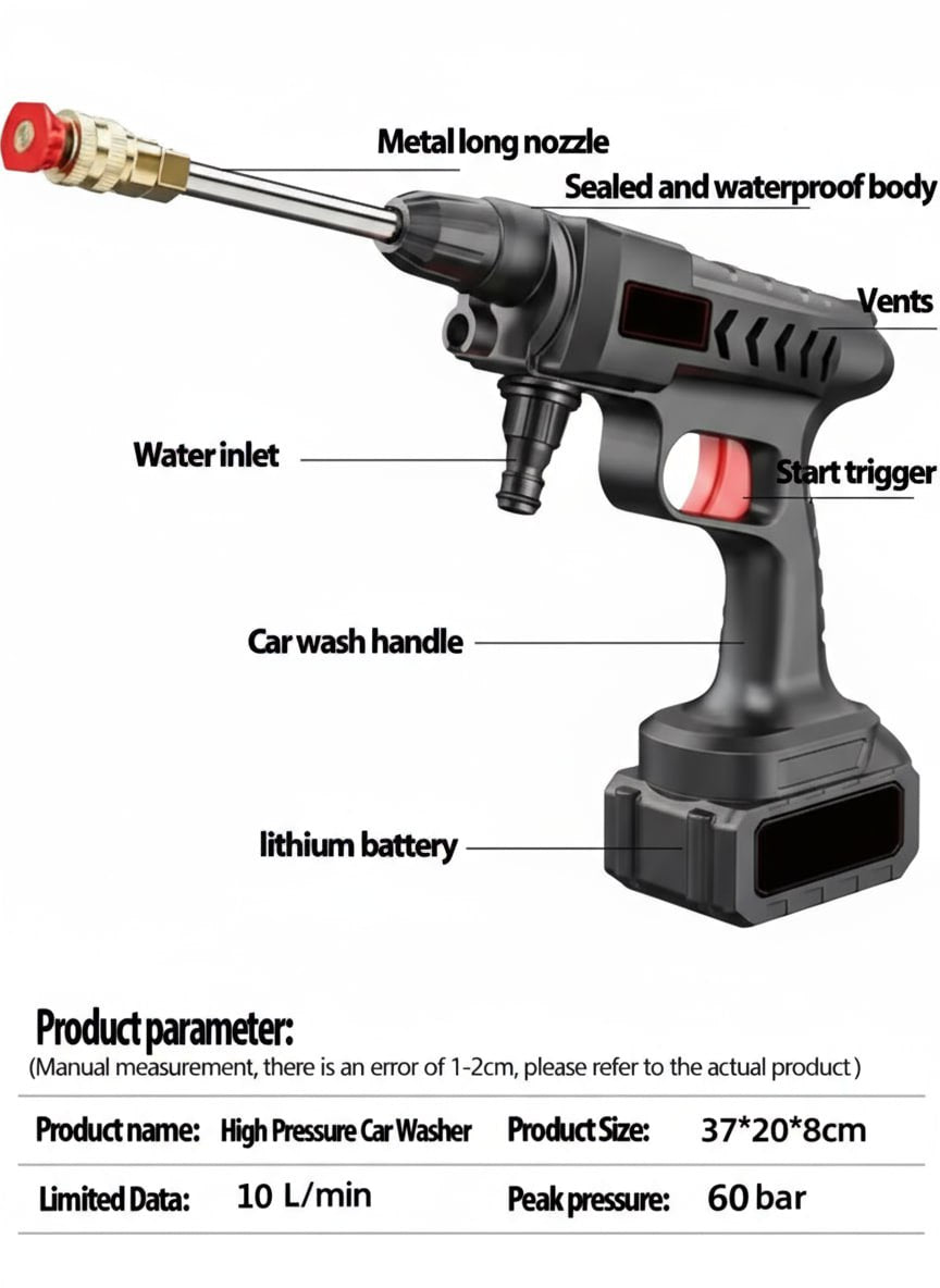 ⏰ Exclusive Deals 60% OFF 🔥 TLOPA® Cordless Portable High-Pressure Washer