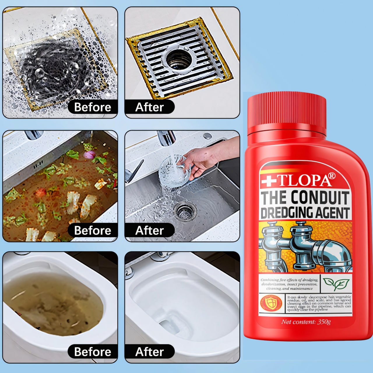 LIMITED DEAL: 60% OFF🔥TLOPA® Conduit Dredging Agent High Effective Cleaner