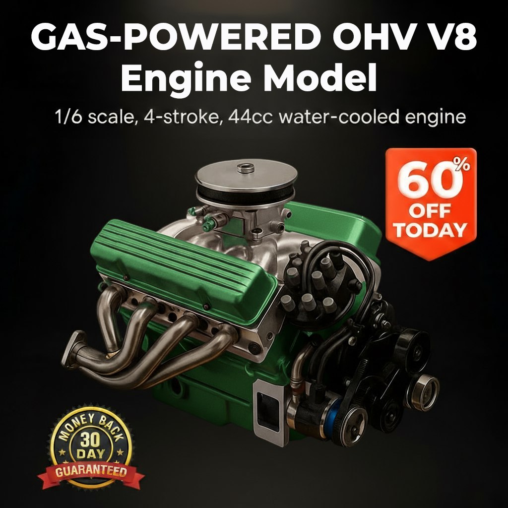 🎉Last Day Promotion 60% OFF + FREESHIPPING🔥TLOPA® Gas-Powered OHV V8 Small-Block Engine Model Kits
