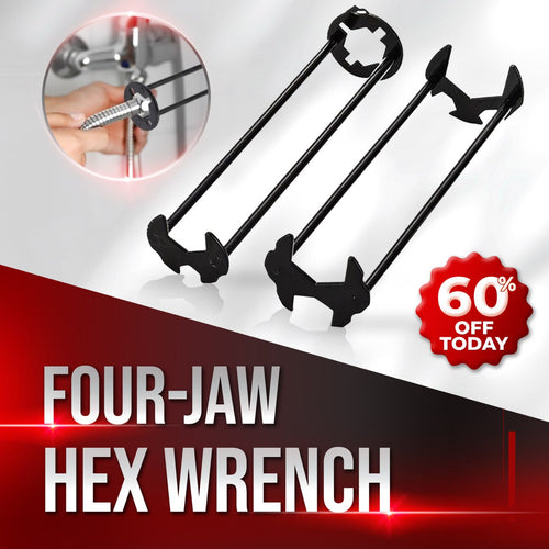 🔥FLASH SALE: 60% OFF + FREESHIPPING🔥TLOPA® Four-Jaw Hex Wrench (2PCS Set) 🌟 Universal Sink & Faucet Installer