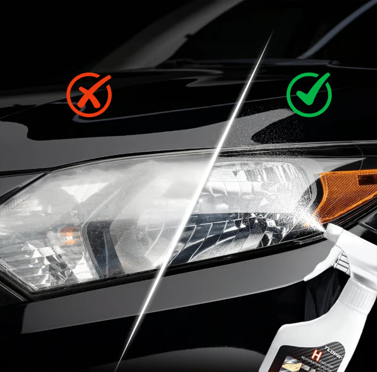 🏆 50K+ SOLD! – Almost Gone💥🚘TLOPA® Automotive Headlamp Restoration Fluid Kit